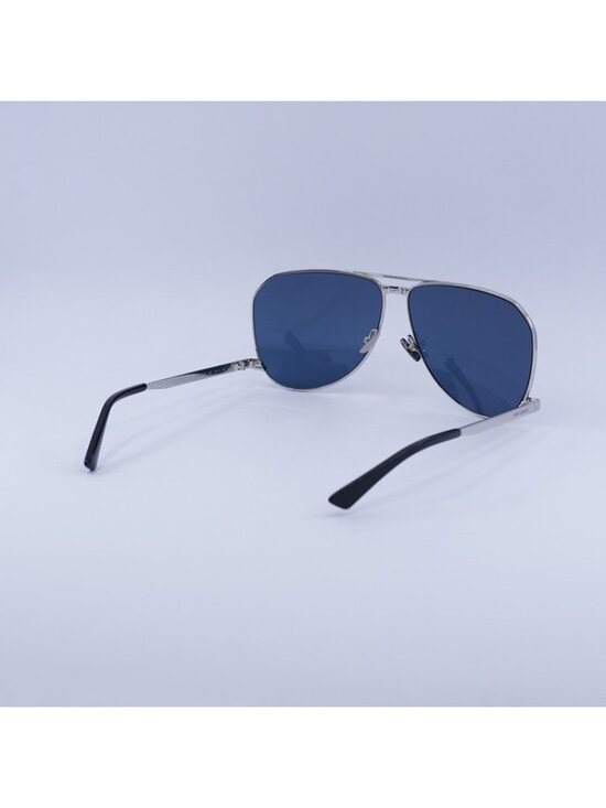 Saint Laurent SL690 DUST 003 Sunglasses Silver Aviator Frame, Blue Lenses main image 7